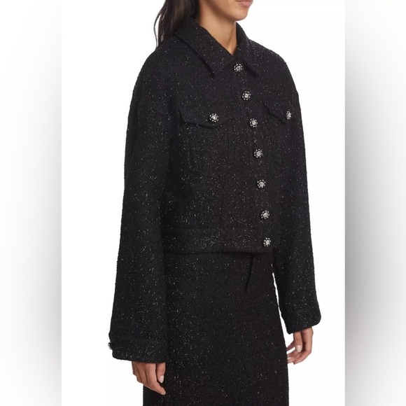 Self Portrait Bouclé Oversized Metallic Jacket NWT - Picture 1 of 3
